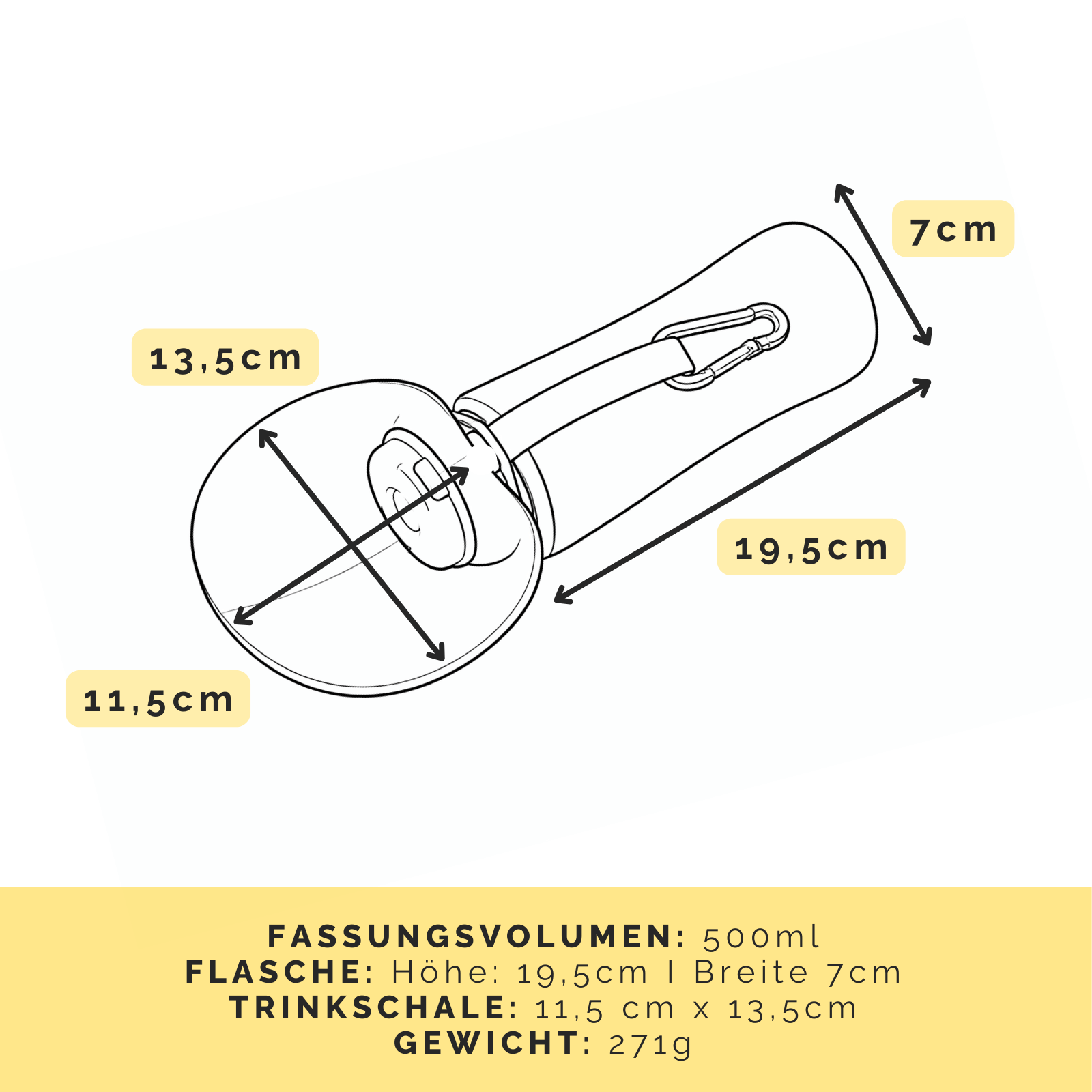 Trinkflasche für Hunde PAULA 500ml - paw-wow