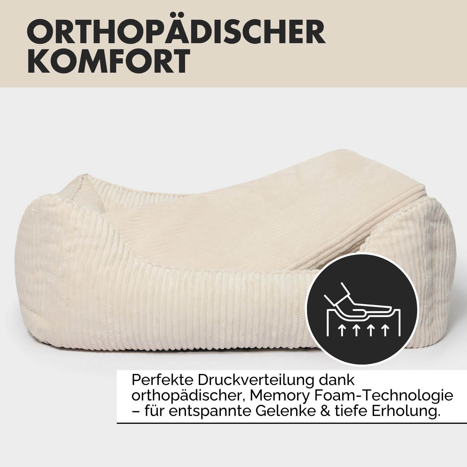 Hundebett ANTON Cord Beige - paw-wow