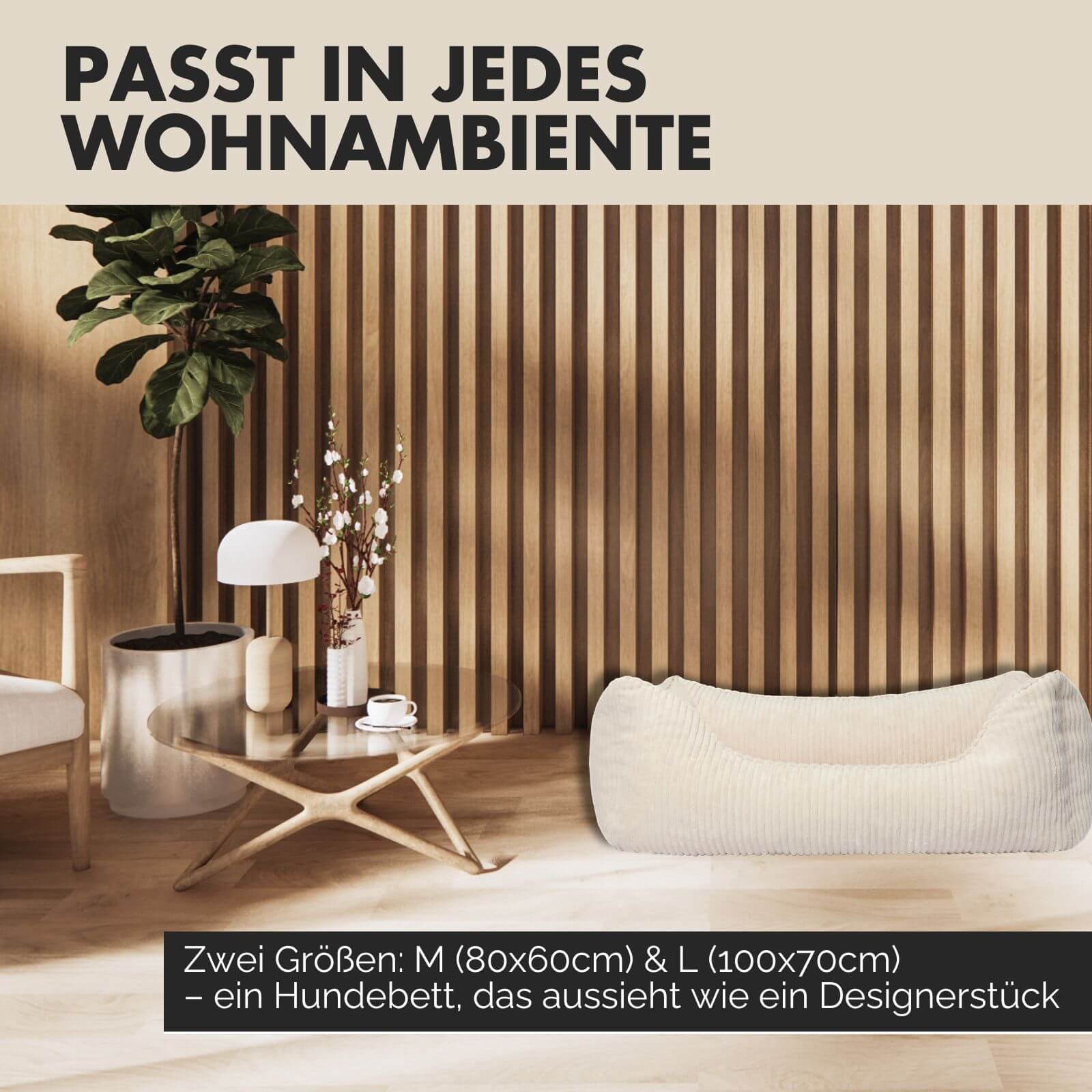 Hundebett ANTON Cord Beige - paw-wow