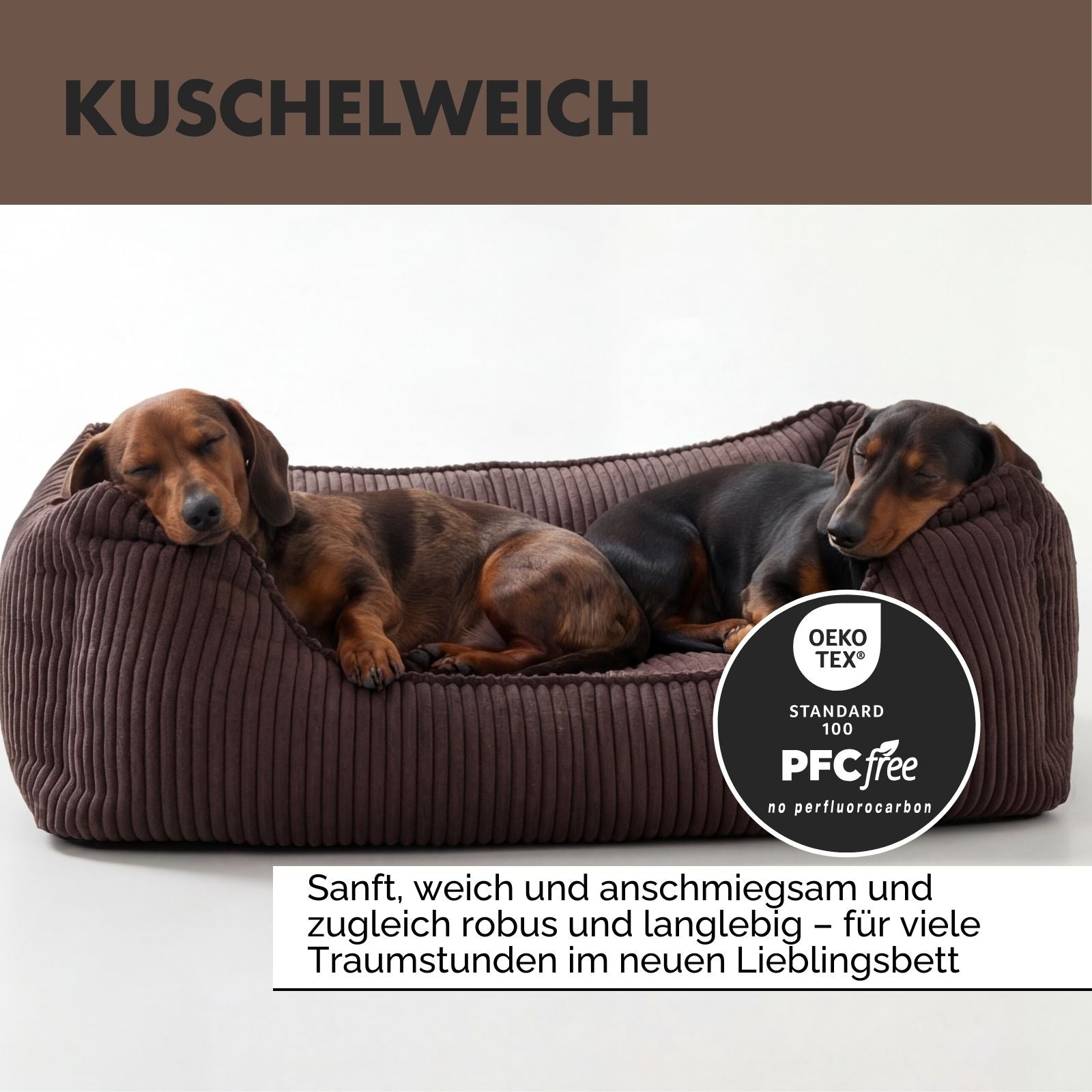 Hundebett ANTON Cord Braun - paw-wow
