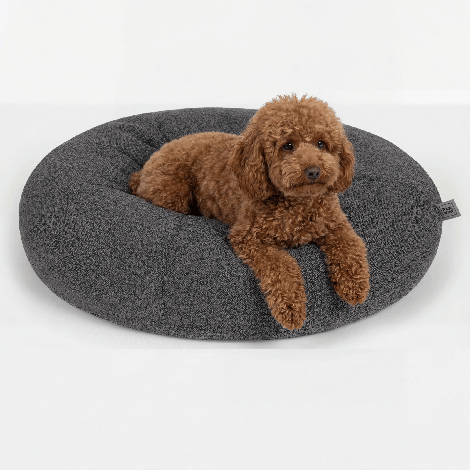 Hundebett LENI Bouclé Grau Ø 80cm - paw-wow