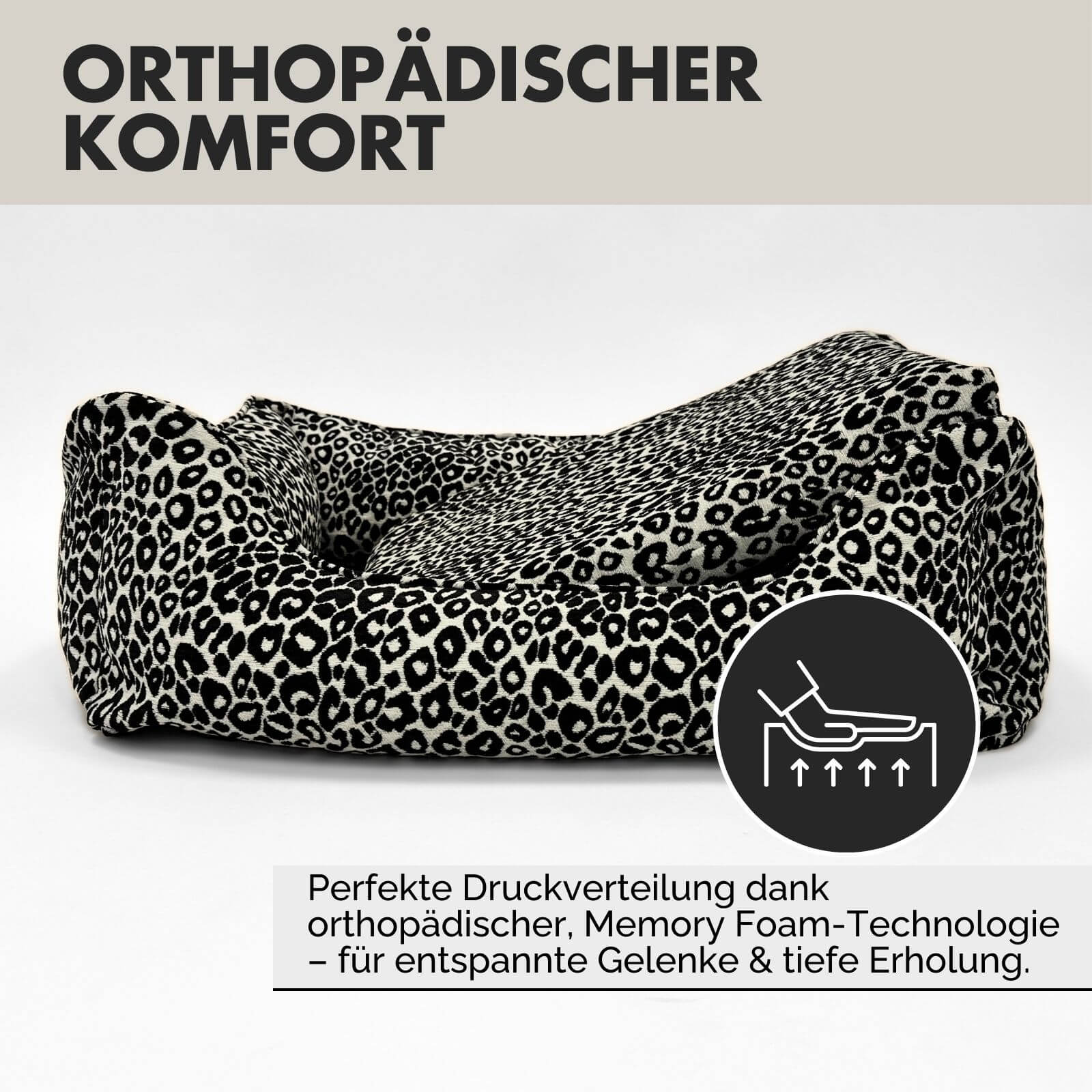 Hundebett LEONIE Beige Schwarz - paw-wow