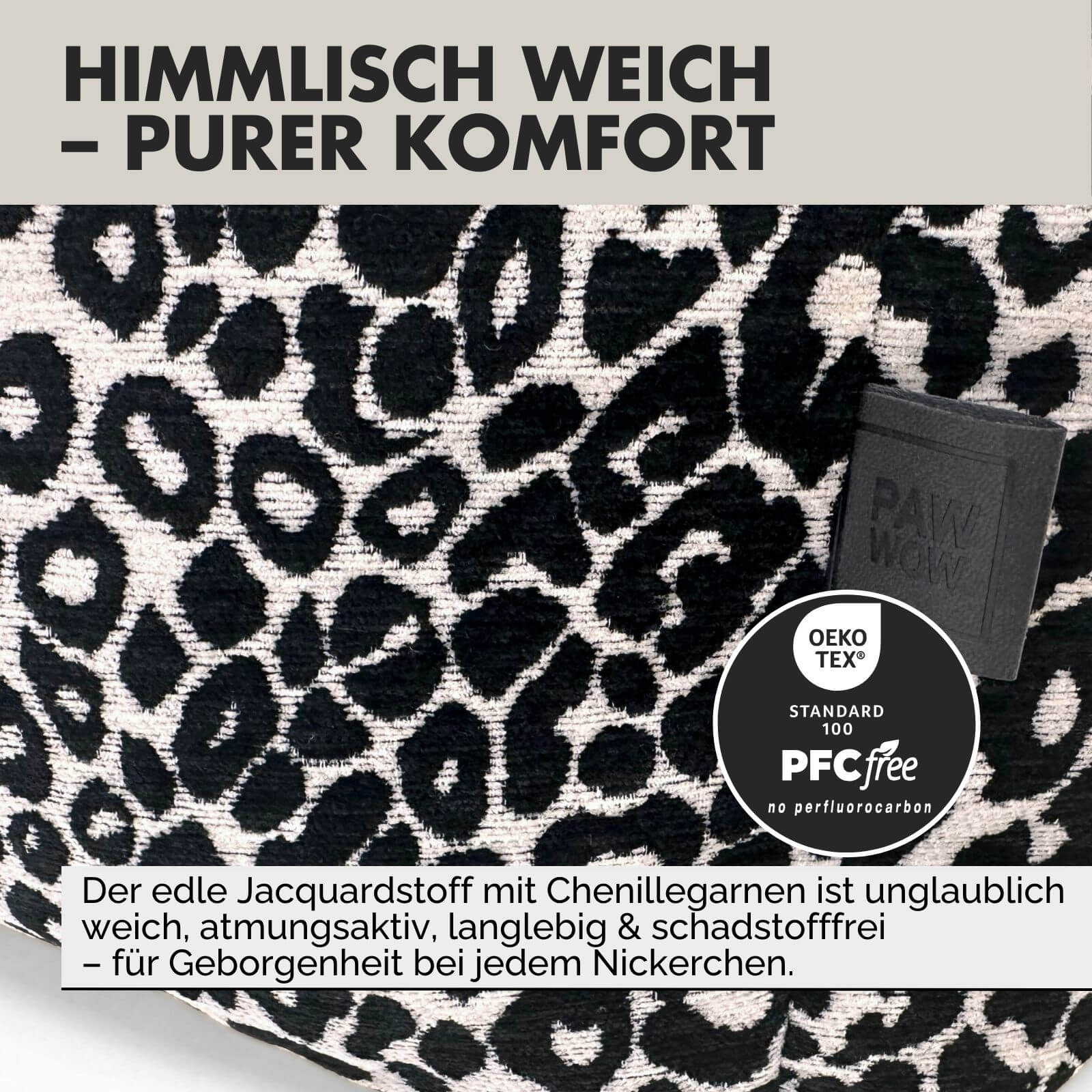 Hundebett LEONIE Beige Schwarz