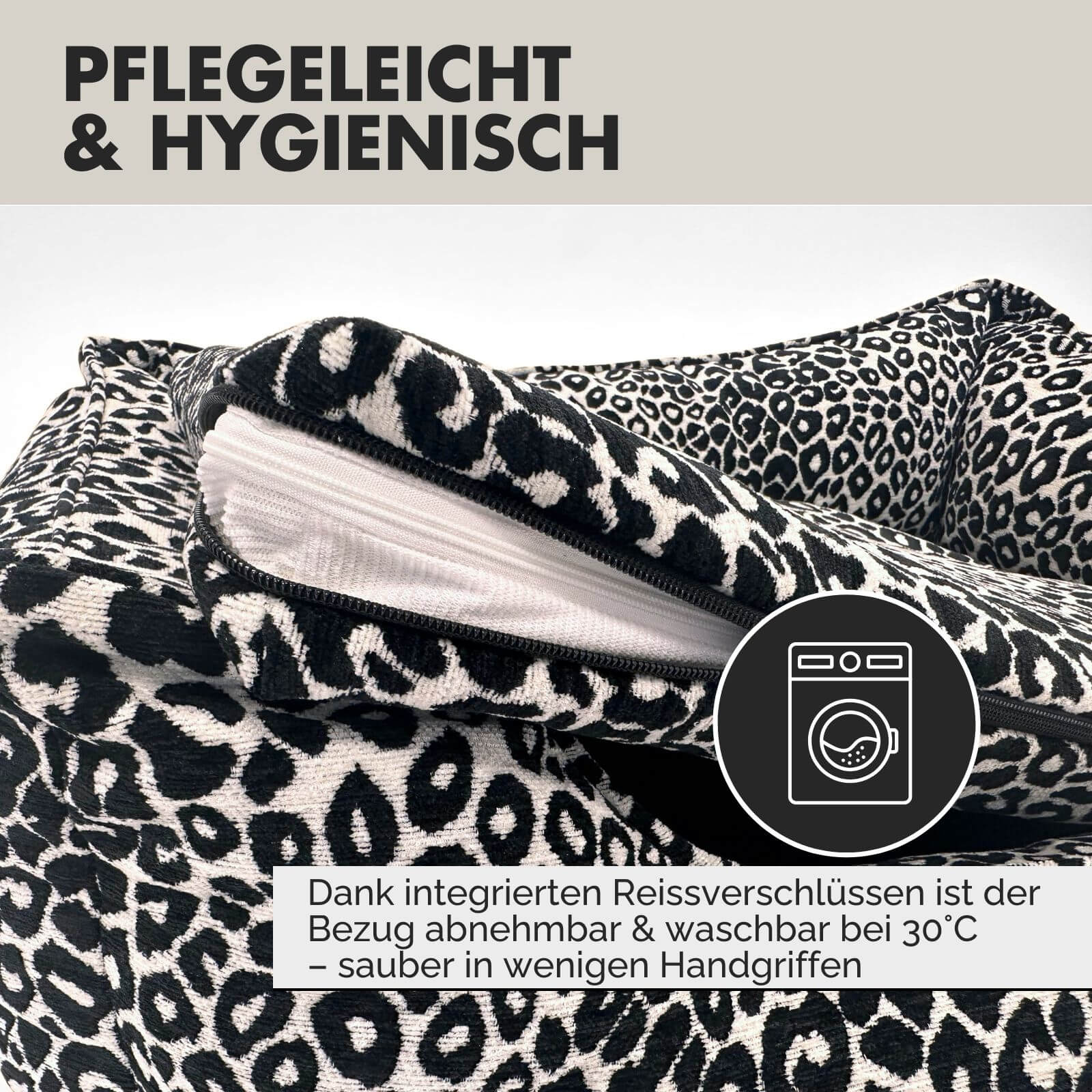 Hundebett LEONIE Beige Schwarz - paw-wow