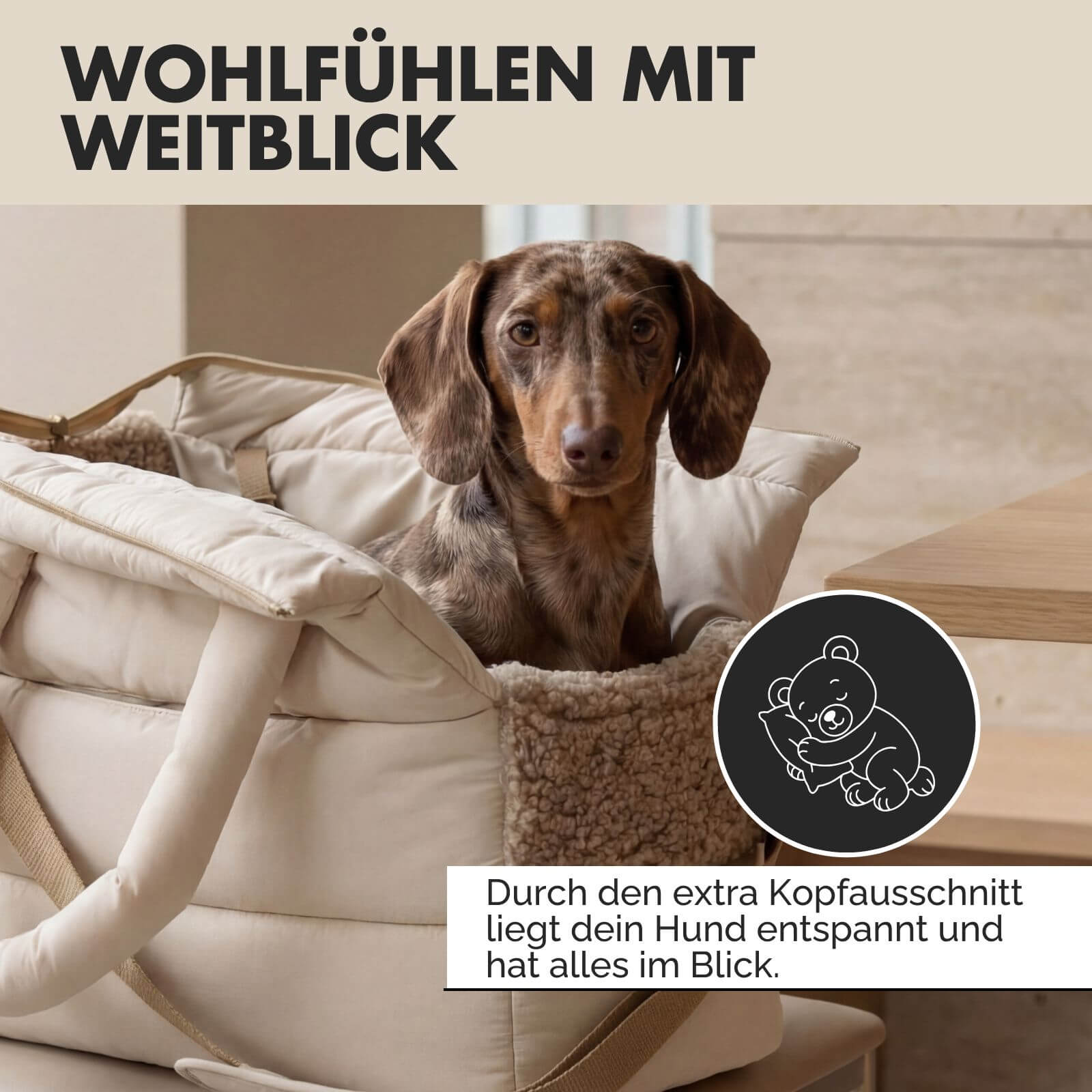 Hundetragetasche SARA Beige - paw-wow