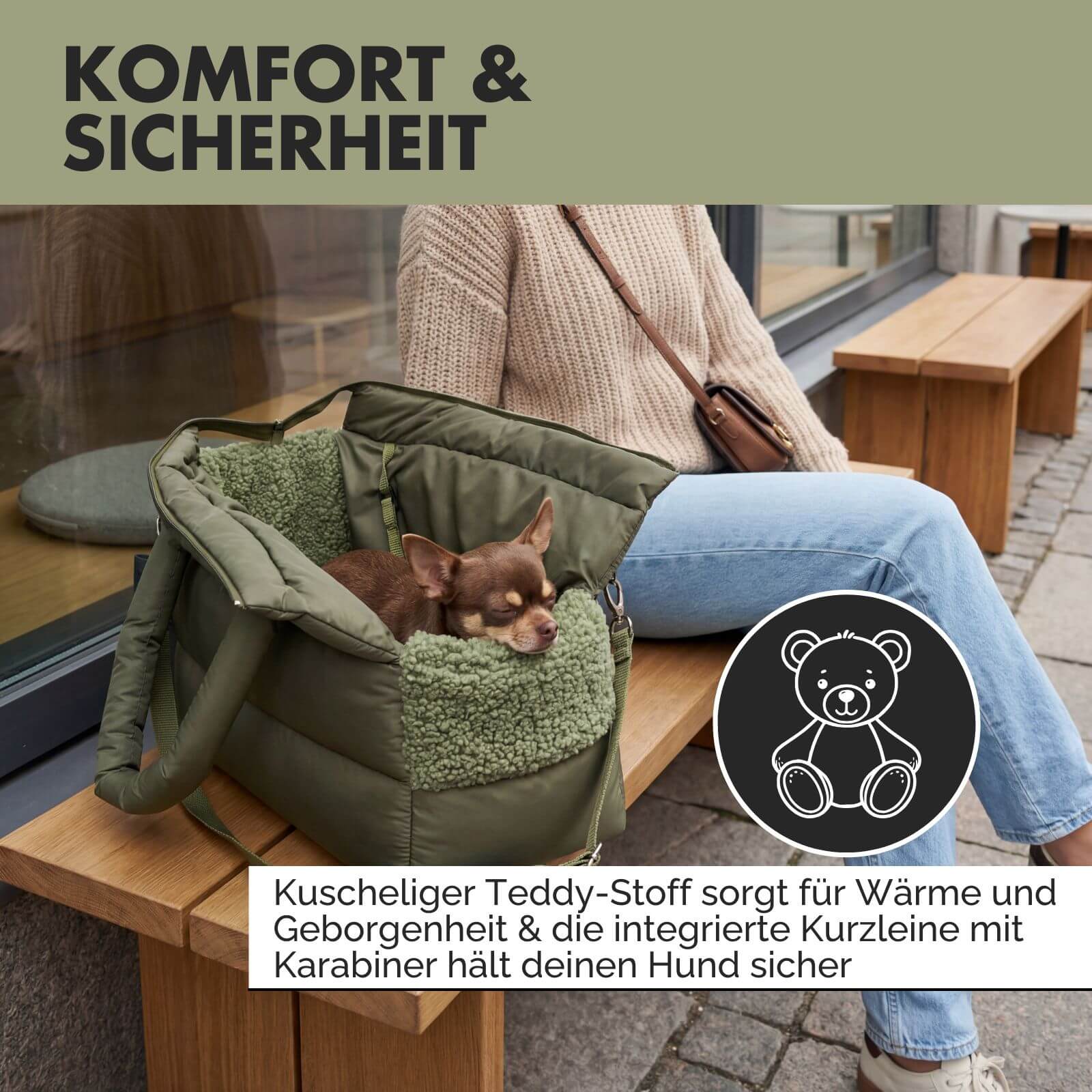 Hundetragetasche SARA Olive - paw-wow