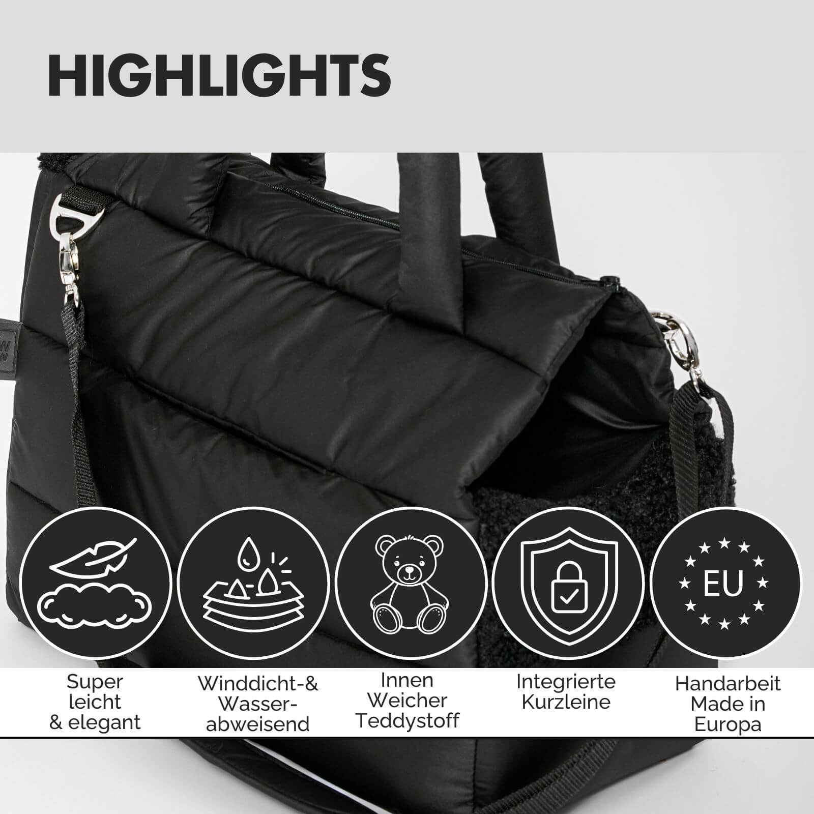 Hundetragetasche SARA Schwarz