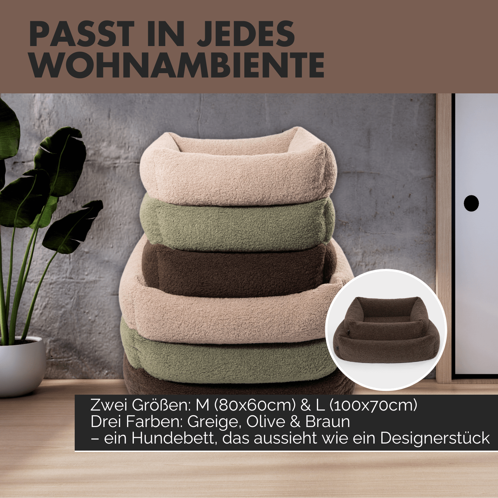 Hundebett SVEN Teddy Braun - paw-wow