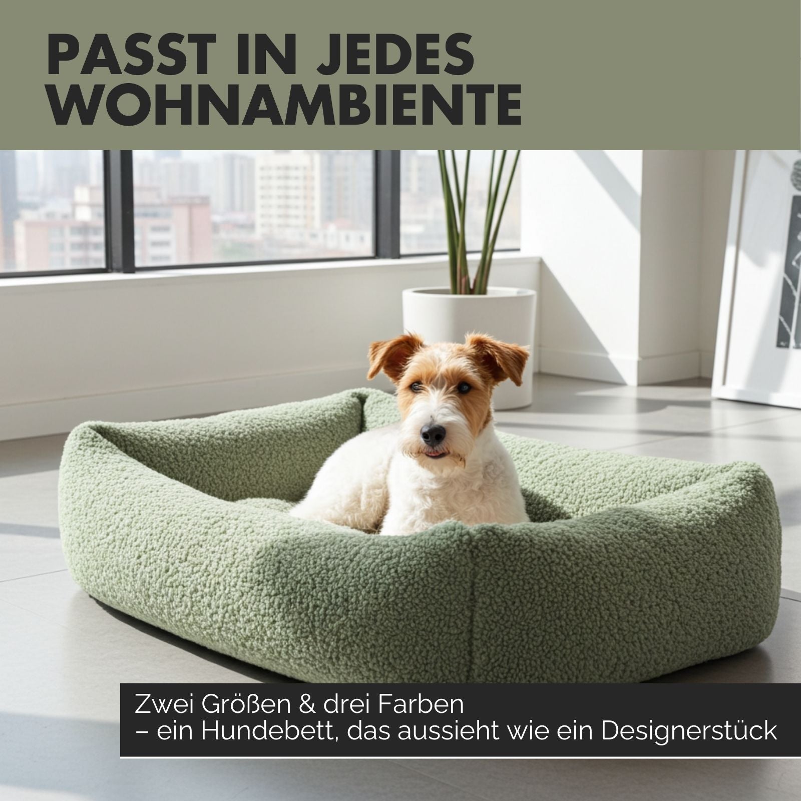 Hundebett SVEN Teddy Olive - paw-wow
