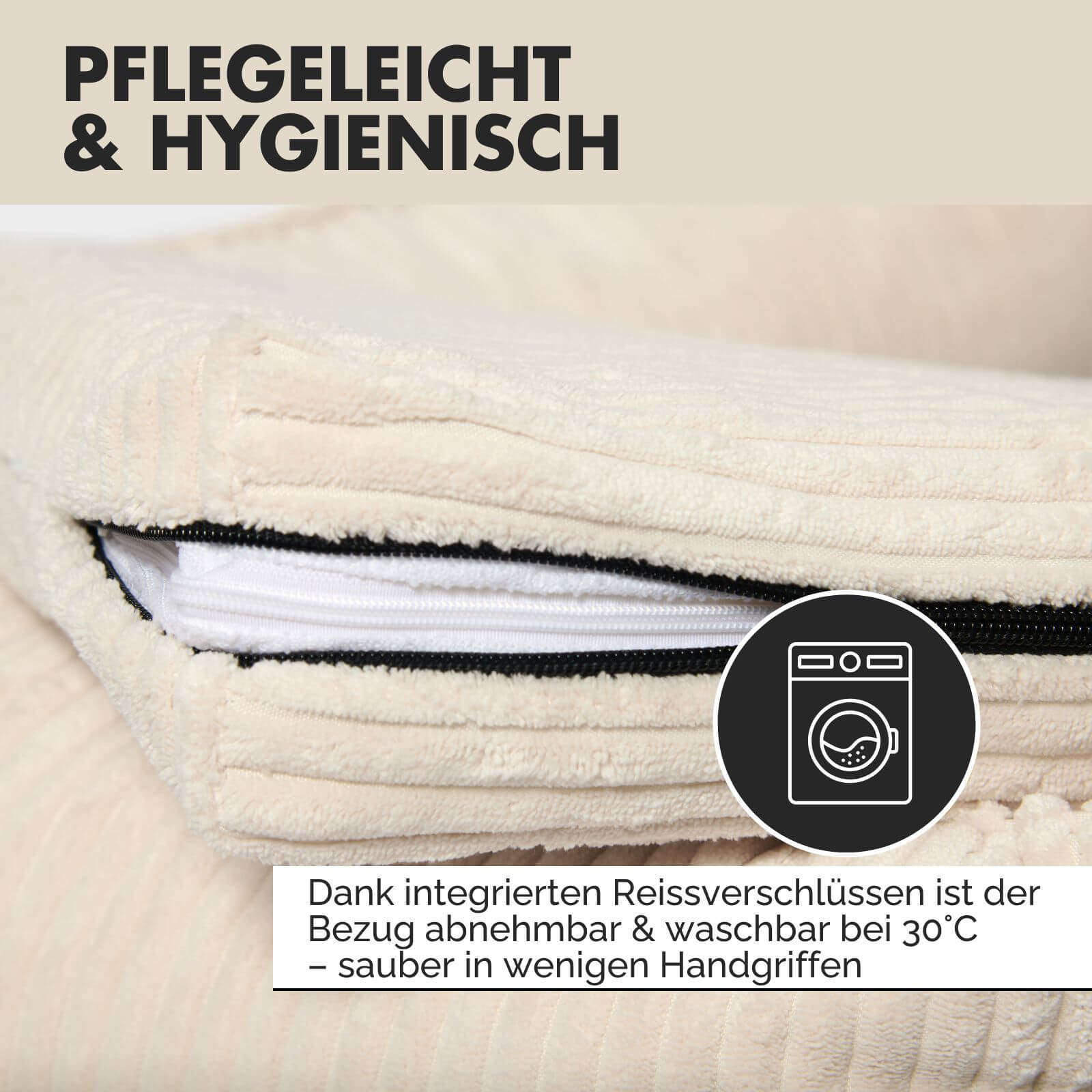 Hundebett ANTON Cord Beige - paw-wow