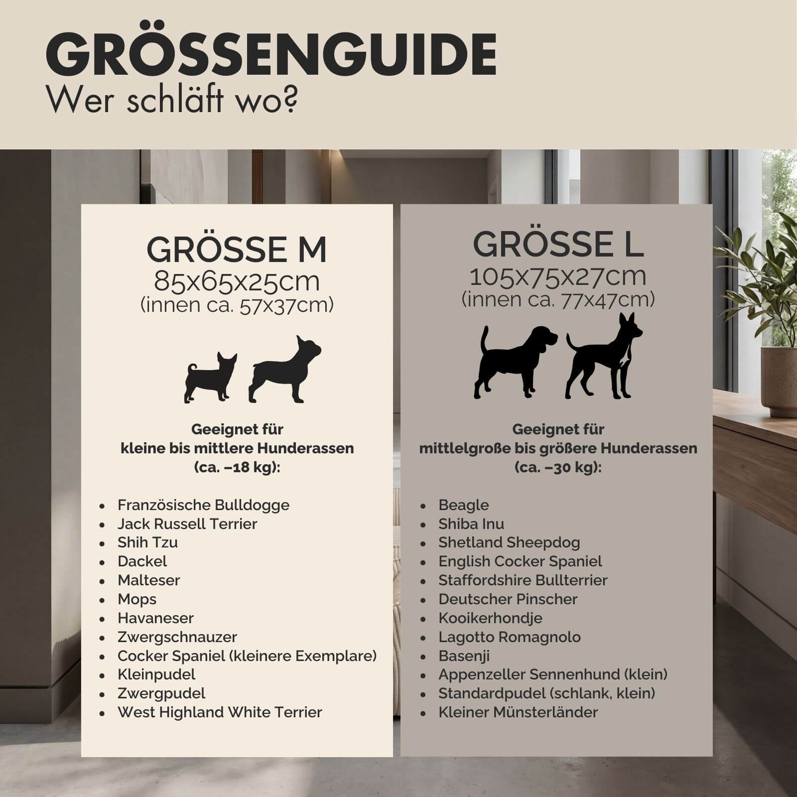 Hundebett ANTON Cord Beige - paw-wow