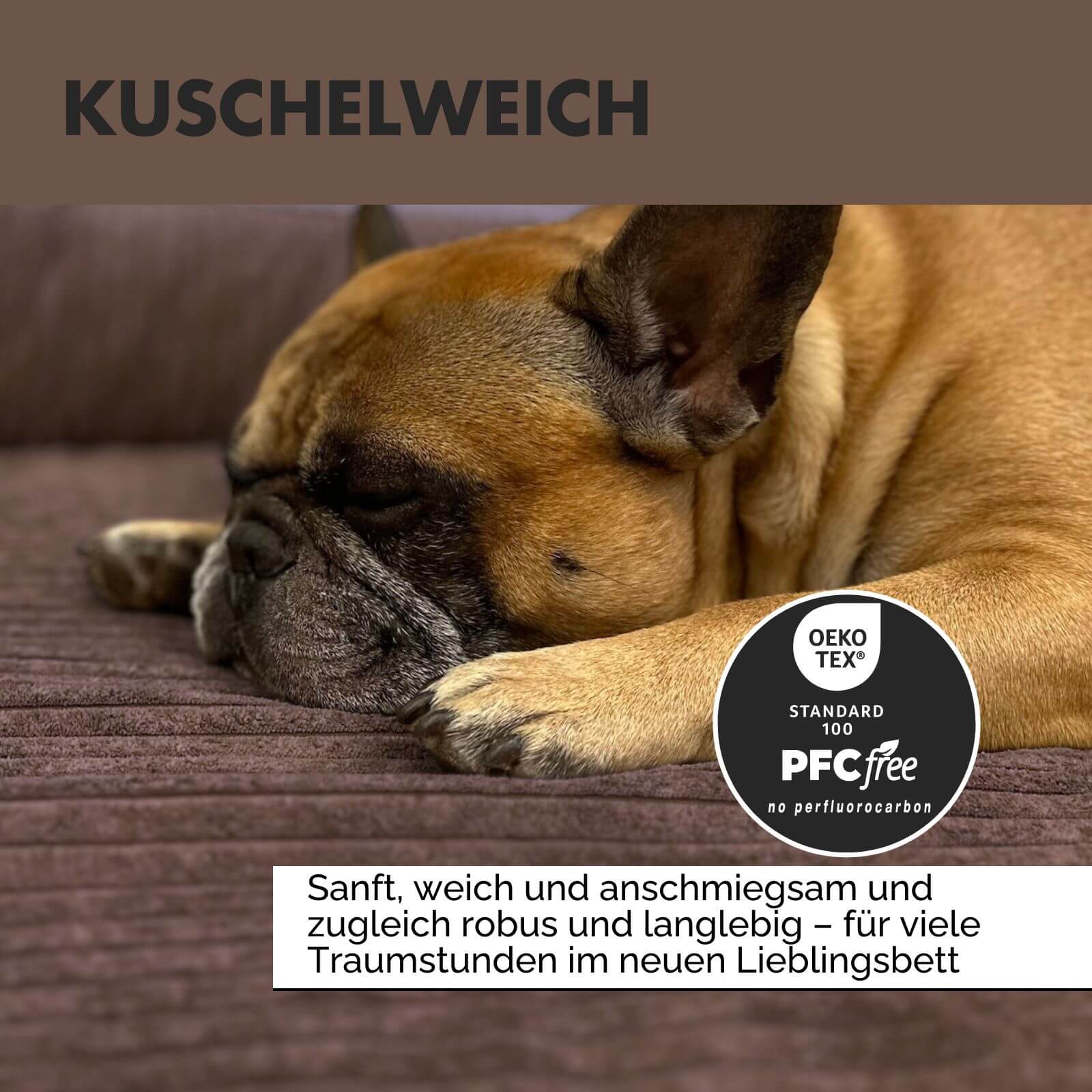 Hundebett ANTON Cord Braun - paw-wow