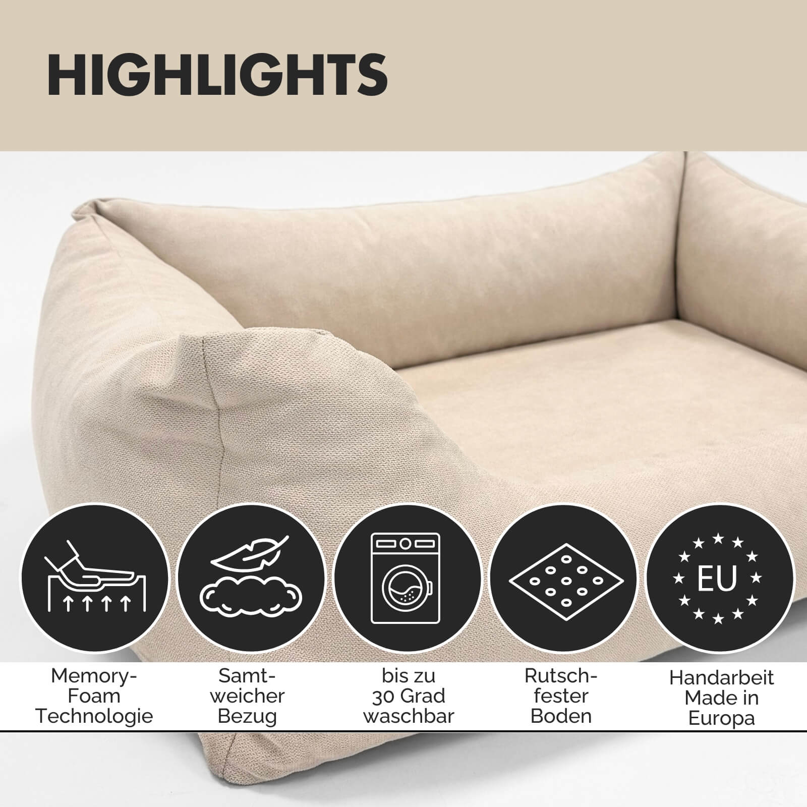 Hundebett EMMA Beige - paw-wow