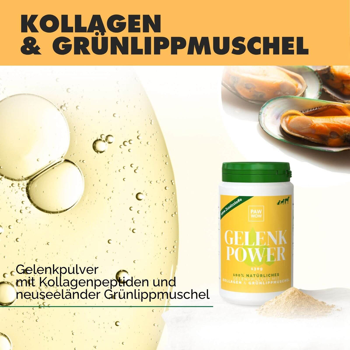 Gelenkpulver GELENKPOWER mit Kollagen & Grünlippmuschel - paw-wow
