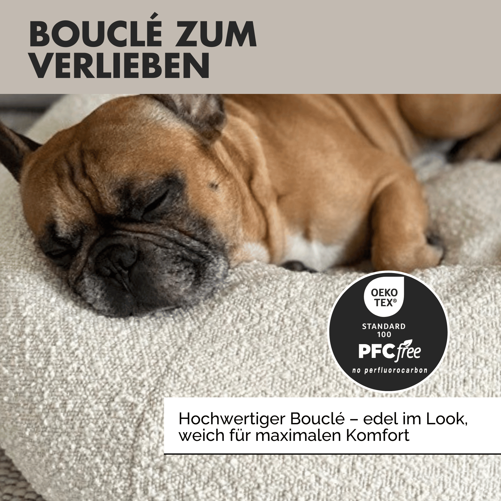 Hundebett LENI Bouclé Beige - paw-wow