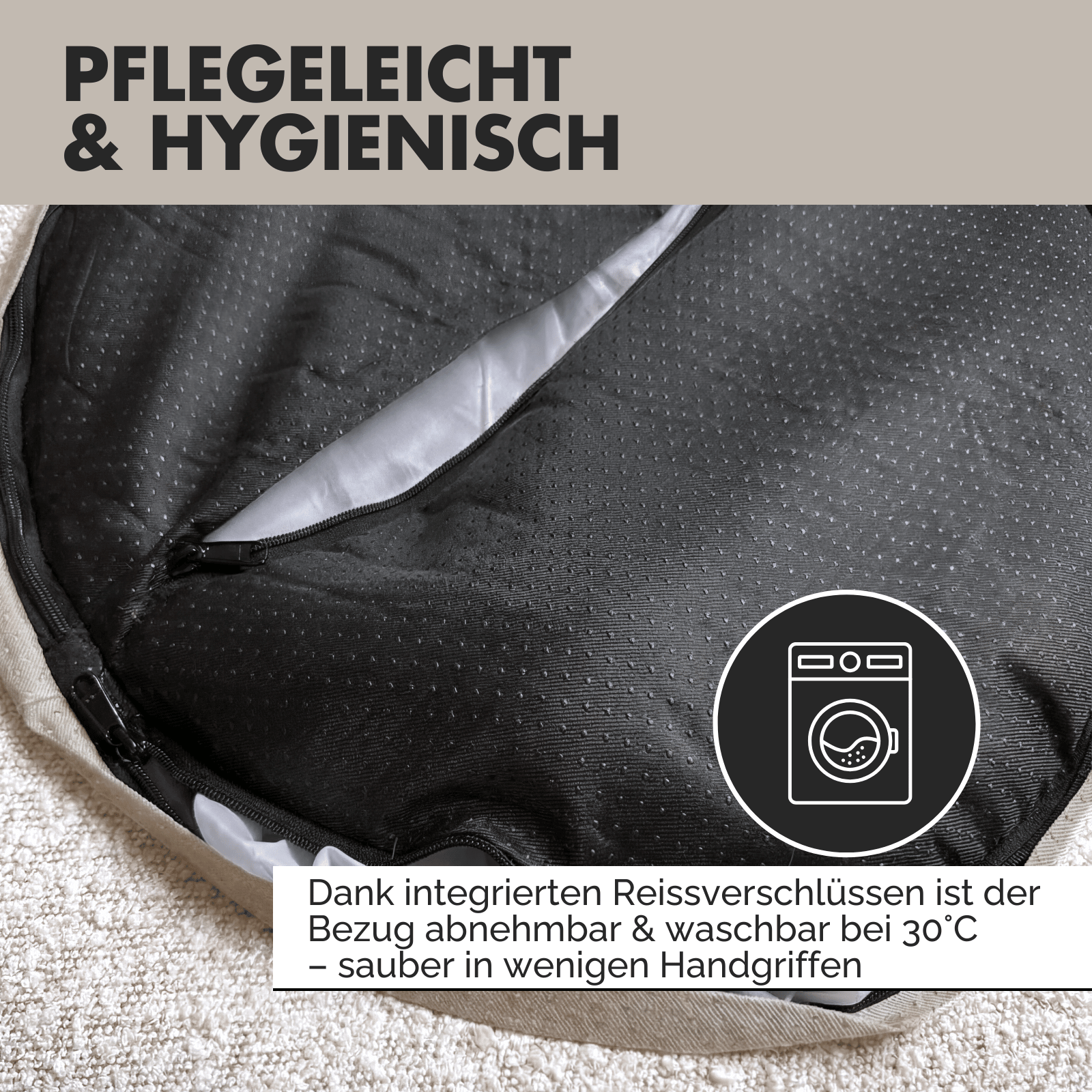 Hundebett LENI Bouclé Beige - paw-wow