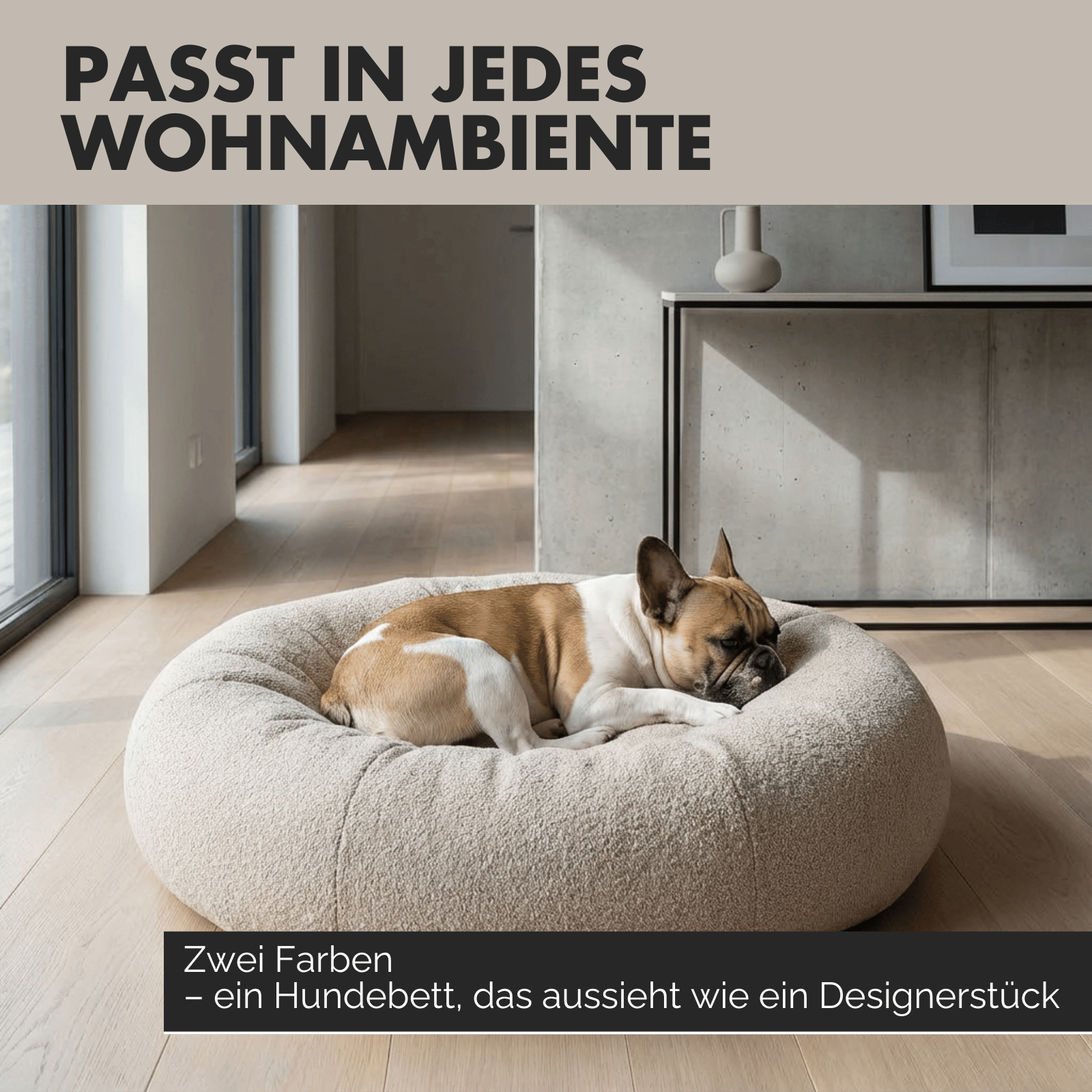 Hundebett LENI Bouclé Beige - paw-wow