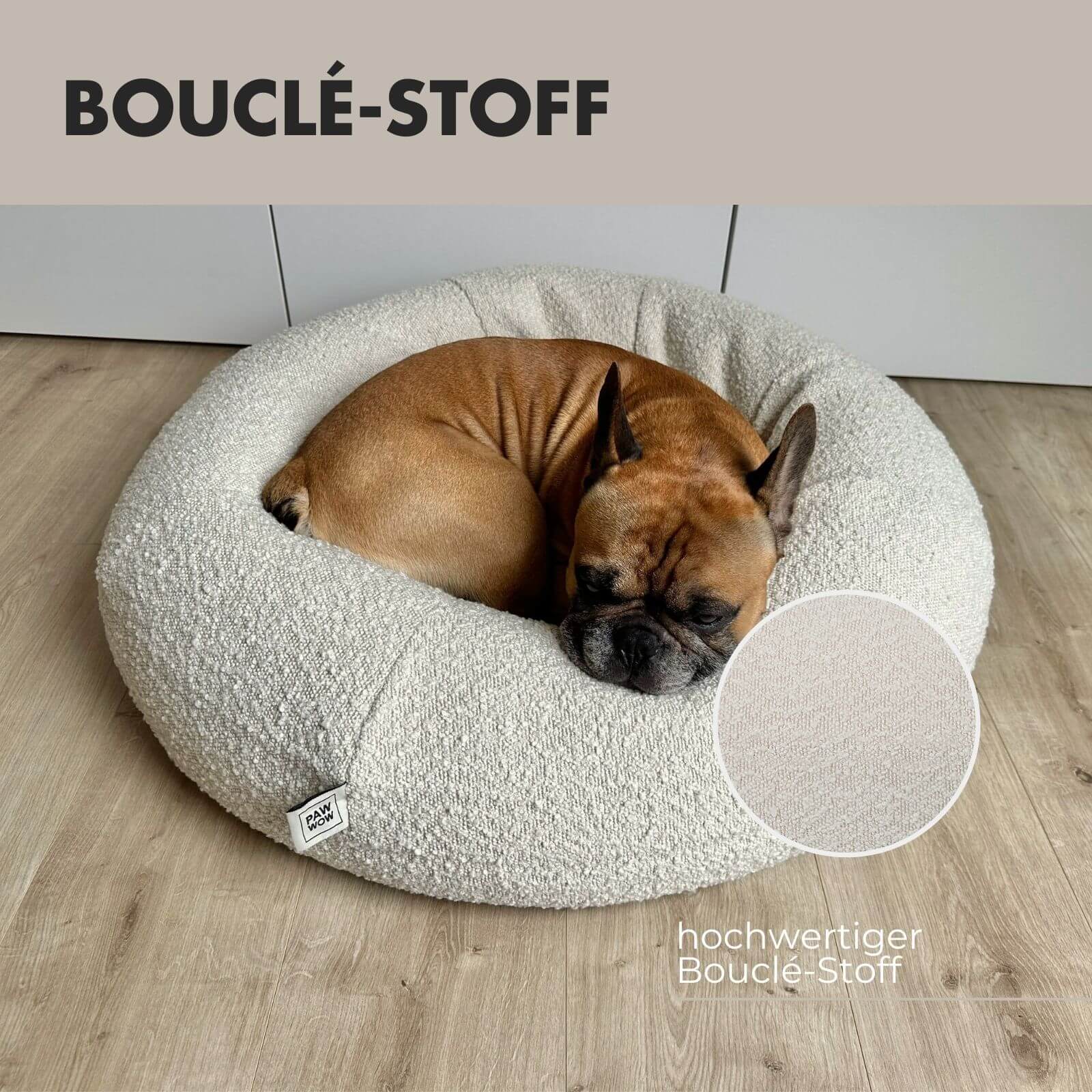 Hundebett LENI Bouclé Beige - paw-wow