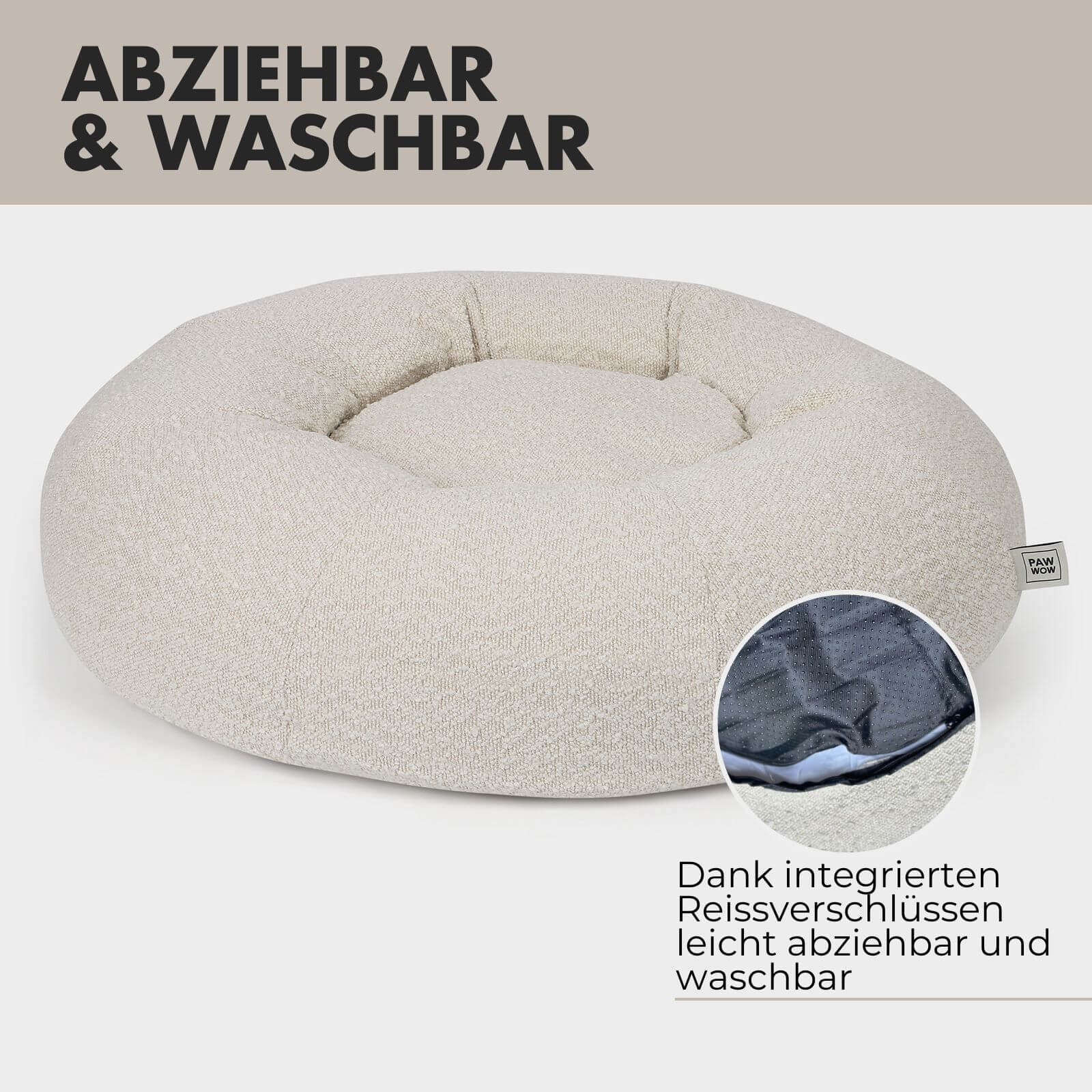 Hundebett LENI Bouclé Beige - paw-wow