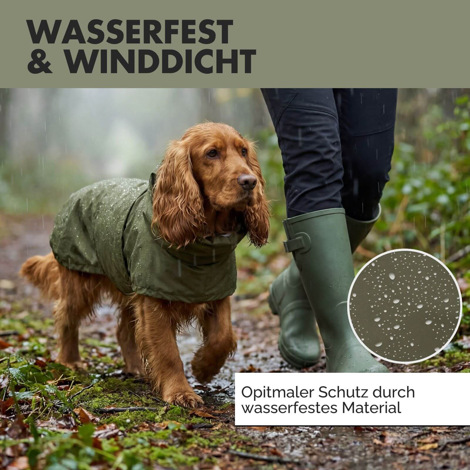 Hunderegenmantel OSKAR Olive - paw-wow