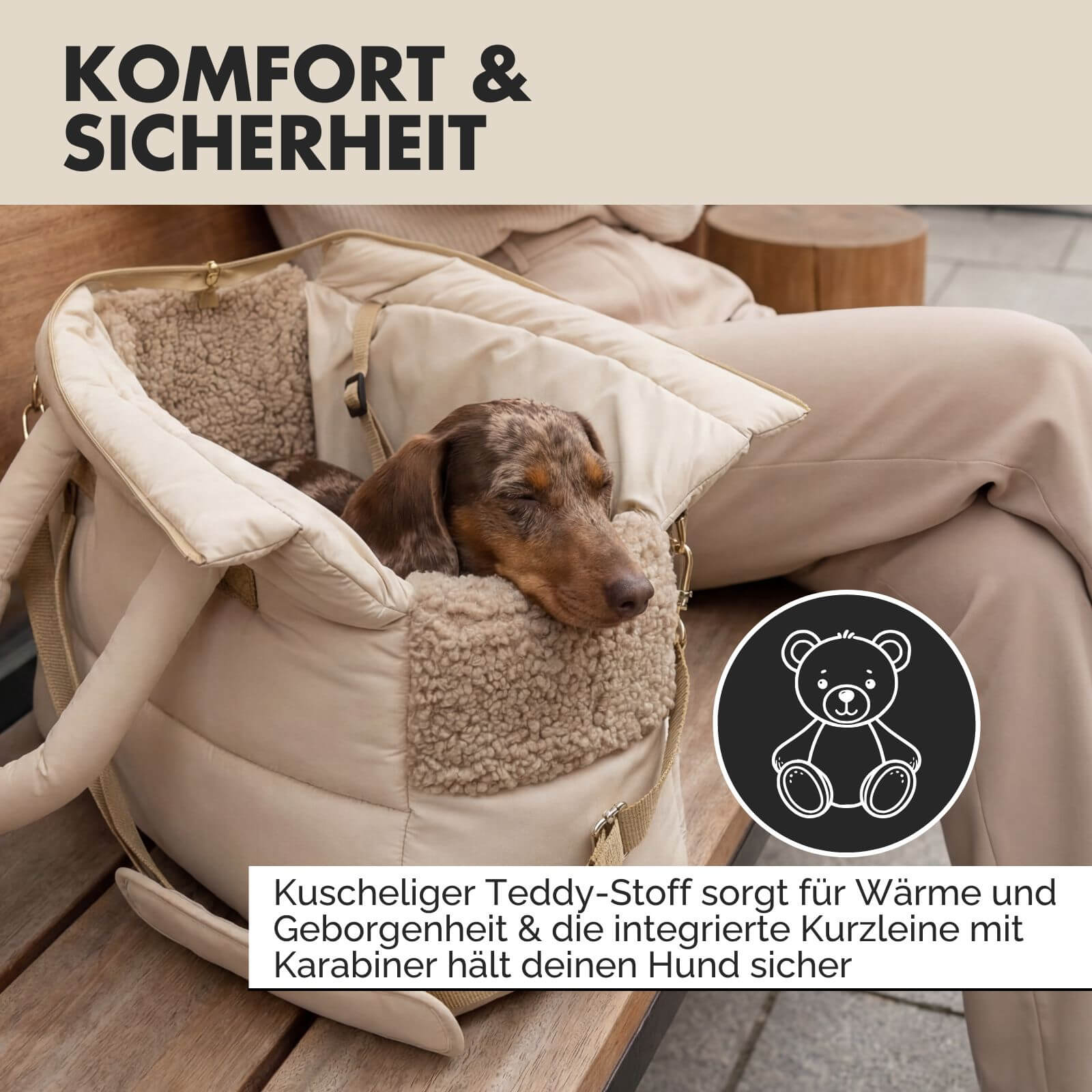 Hundetragetasche SARA Beige - paw-wow