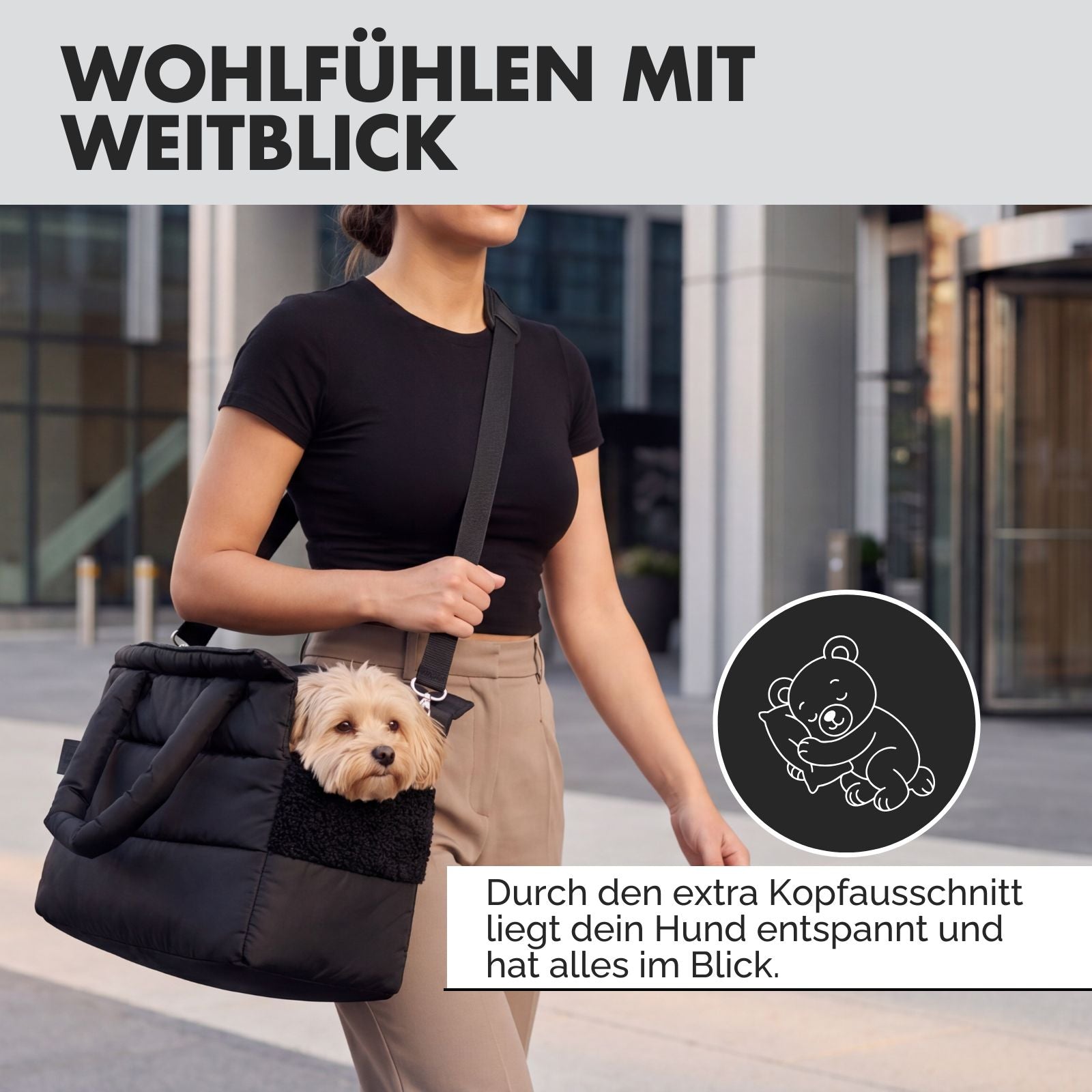 Hundetragetasche SARA Schwarz – PAW WOW