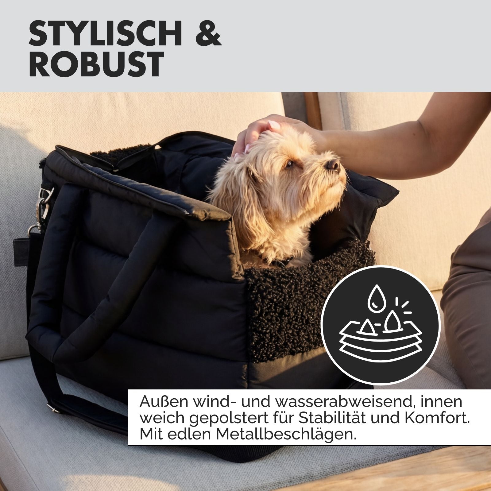 Hundetragetasche SARA Schwarz – PAW WOW
