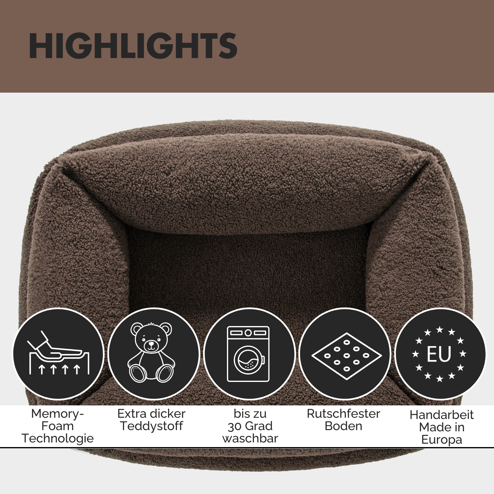 Hundebett SVEN Teddy Braun - paw-wow
