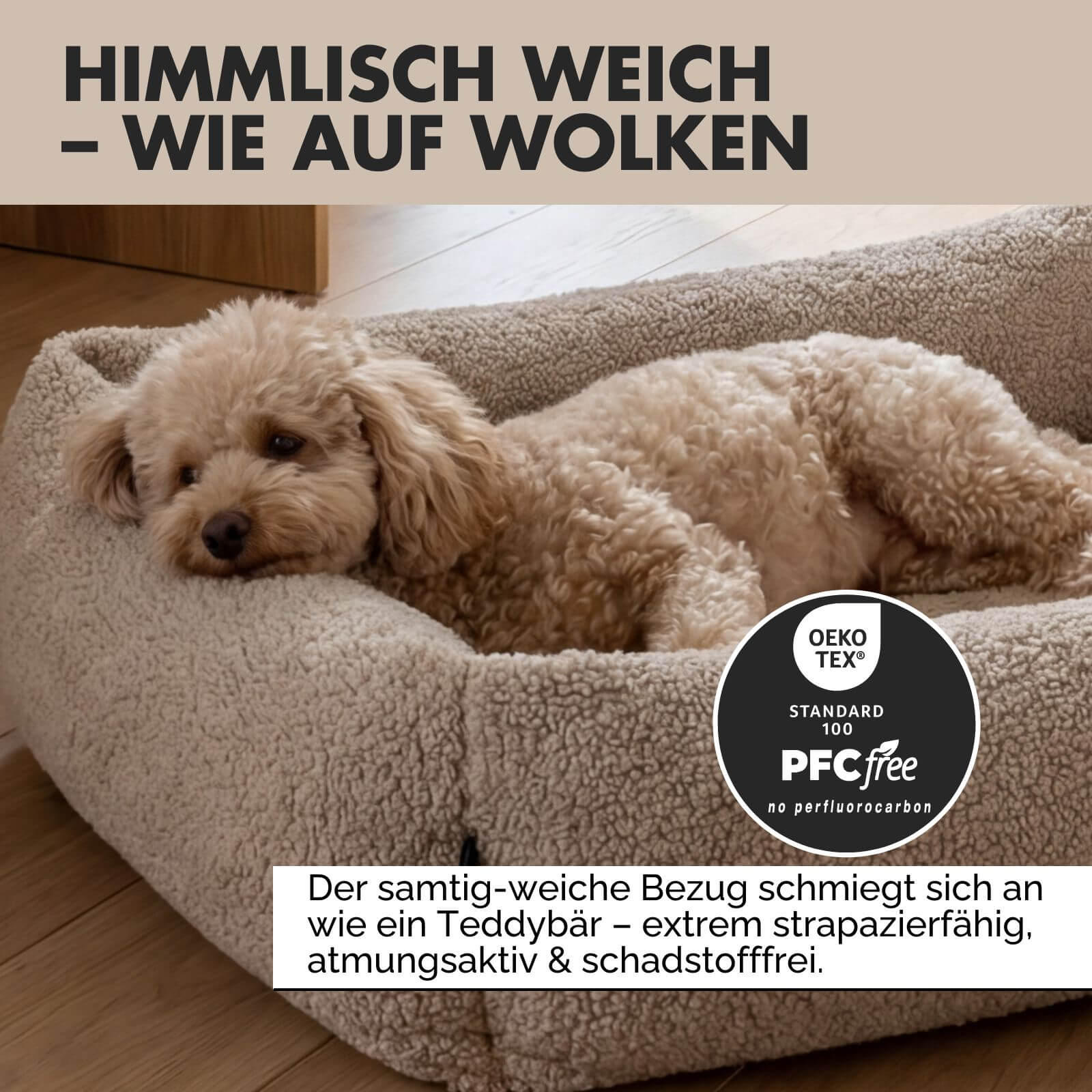 Hundebett SVEN Teddy Greige - paw-wow